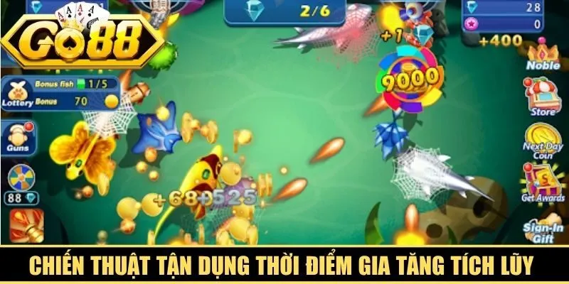Chiến thuật tận dụng thời điểm gia tăng tích lũy khi farm xu bắn cá