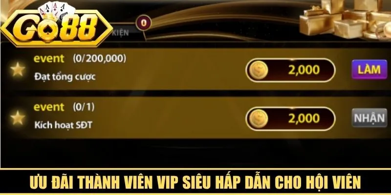 Ưu đãi thành viên VIP siêu hấp dẫn cho hội viên