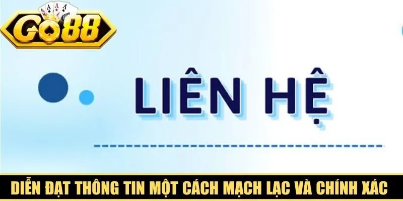 Diễn đạt mọi thông tin một cách mạch lạc và chính xác khi liên hệ